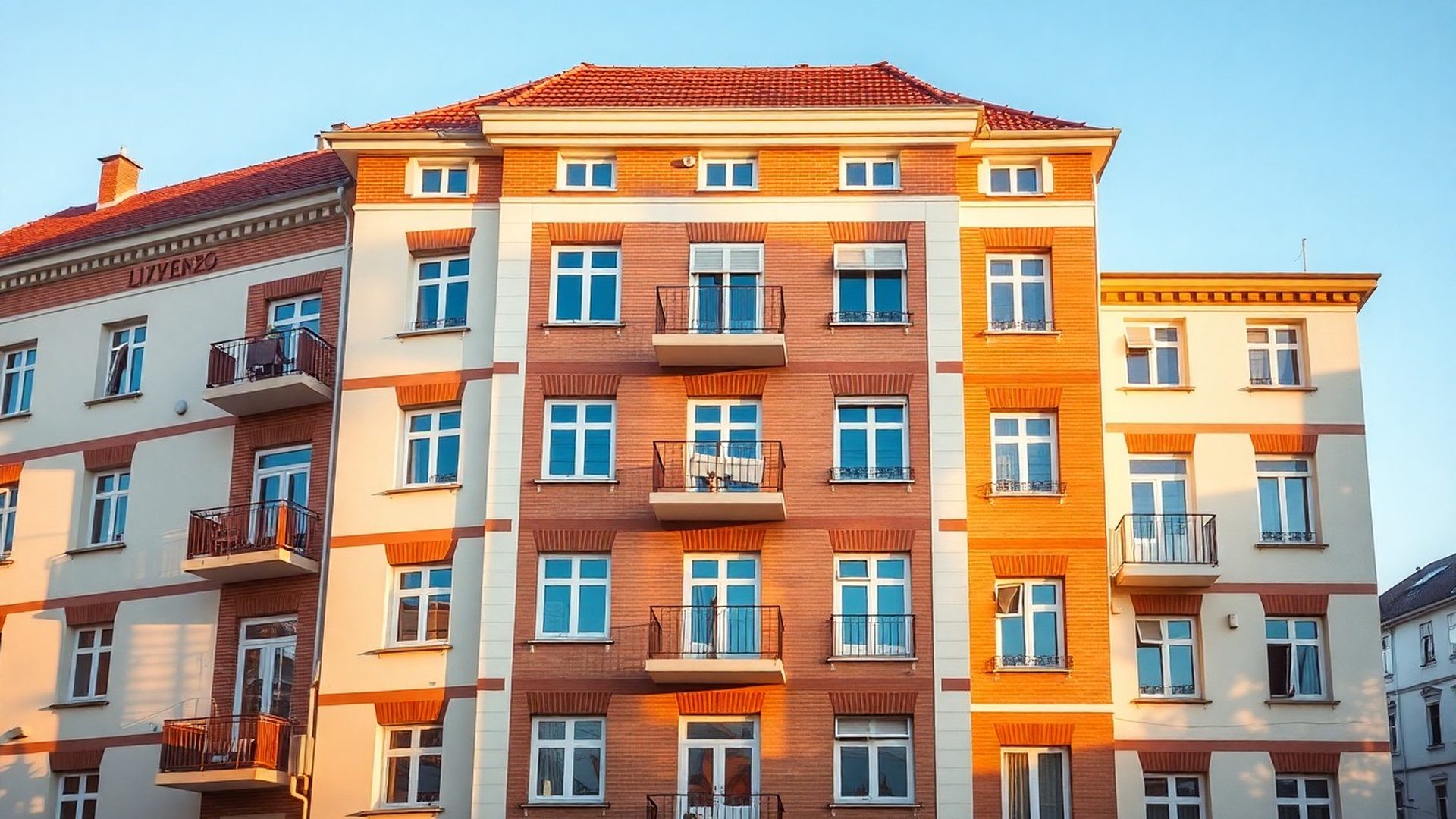 Odrestaurowana kamienica w Wrocławiu w ciepłym świetle popołudnia